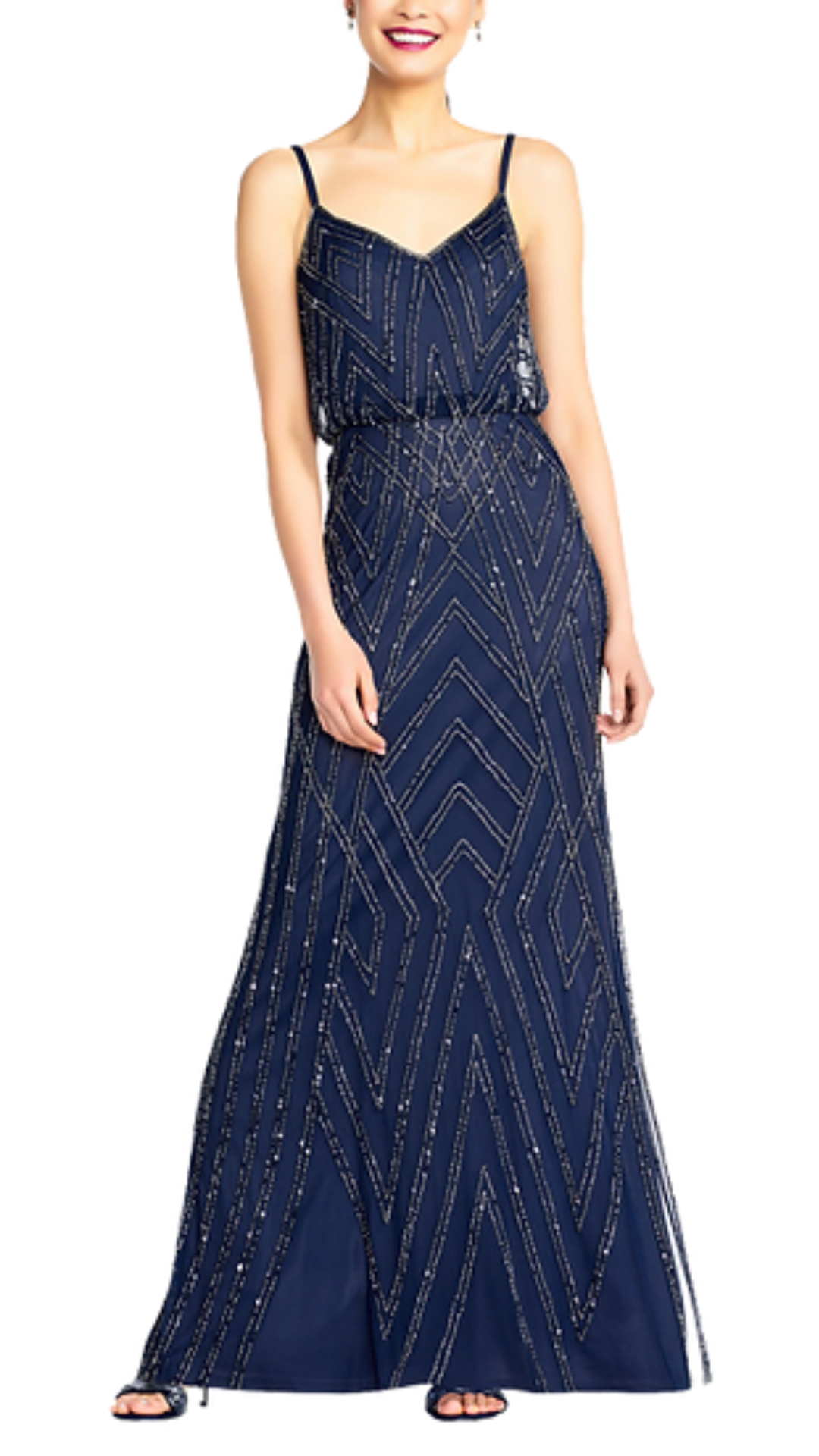 Adrianna papell clearance blouson dress navy