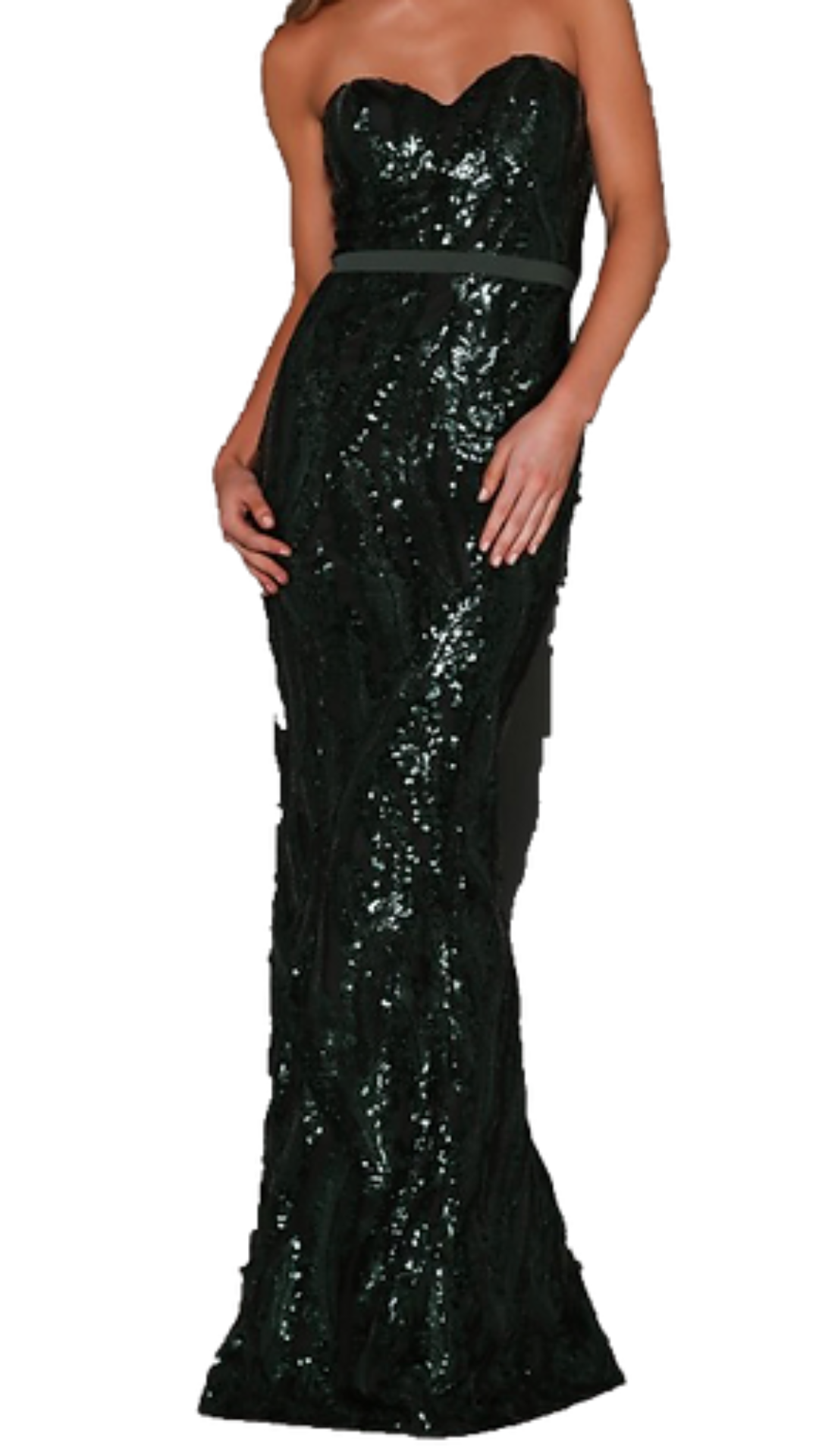 Elle Zeitoune Gina Gown in Bottle Green