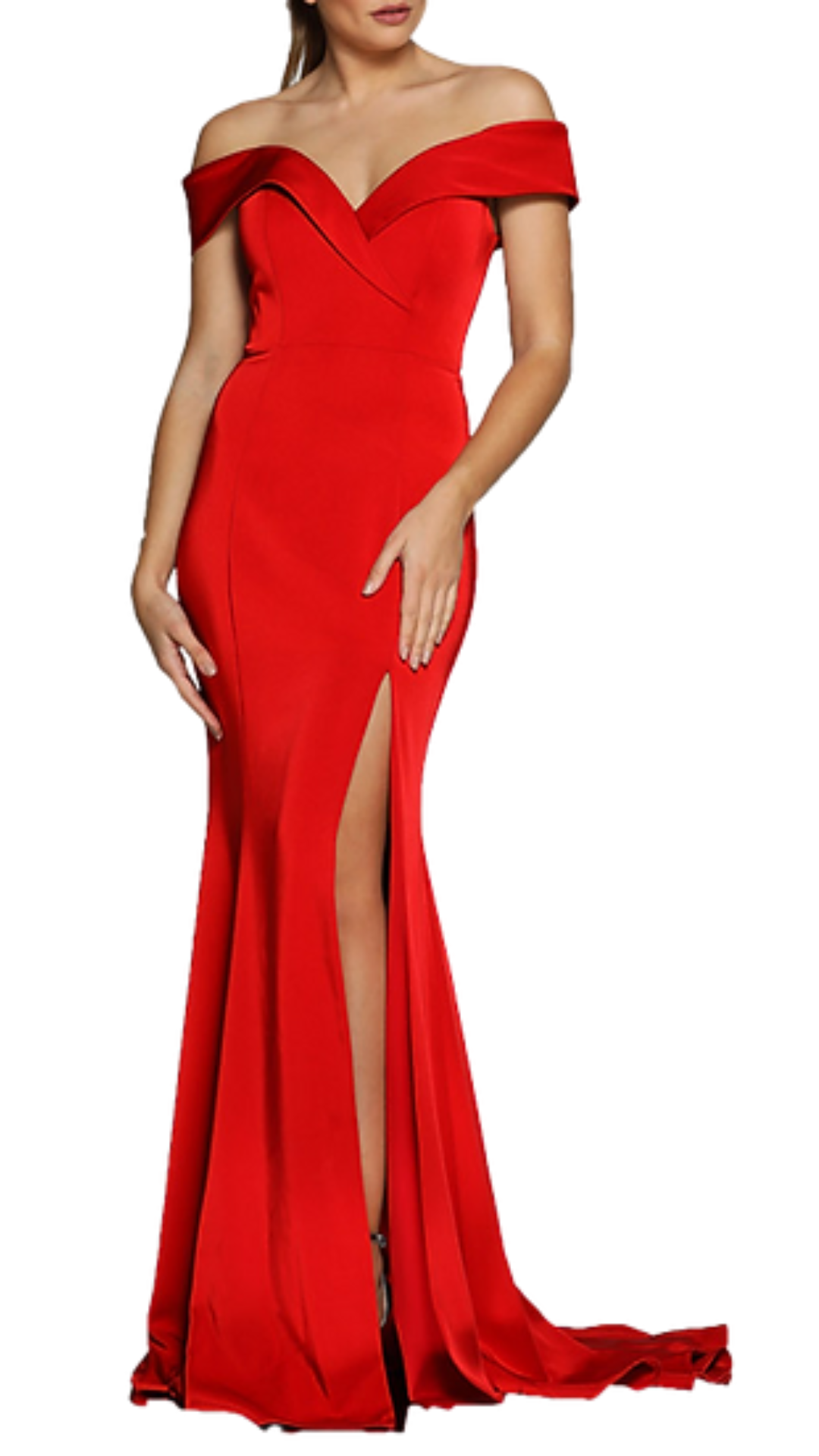 Red strapless hot sale mermaid dress