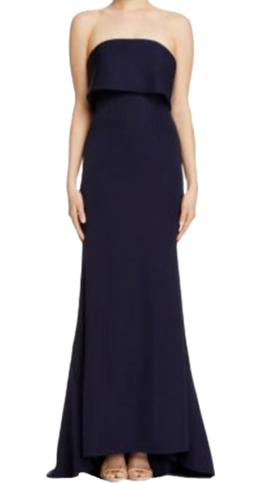 Jarlo London Grace Layered Bustier Gown in Navy
