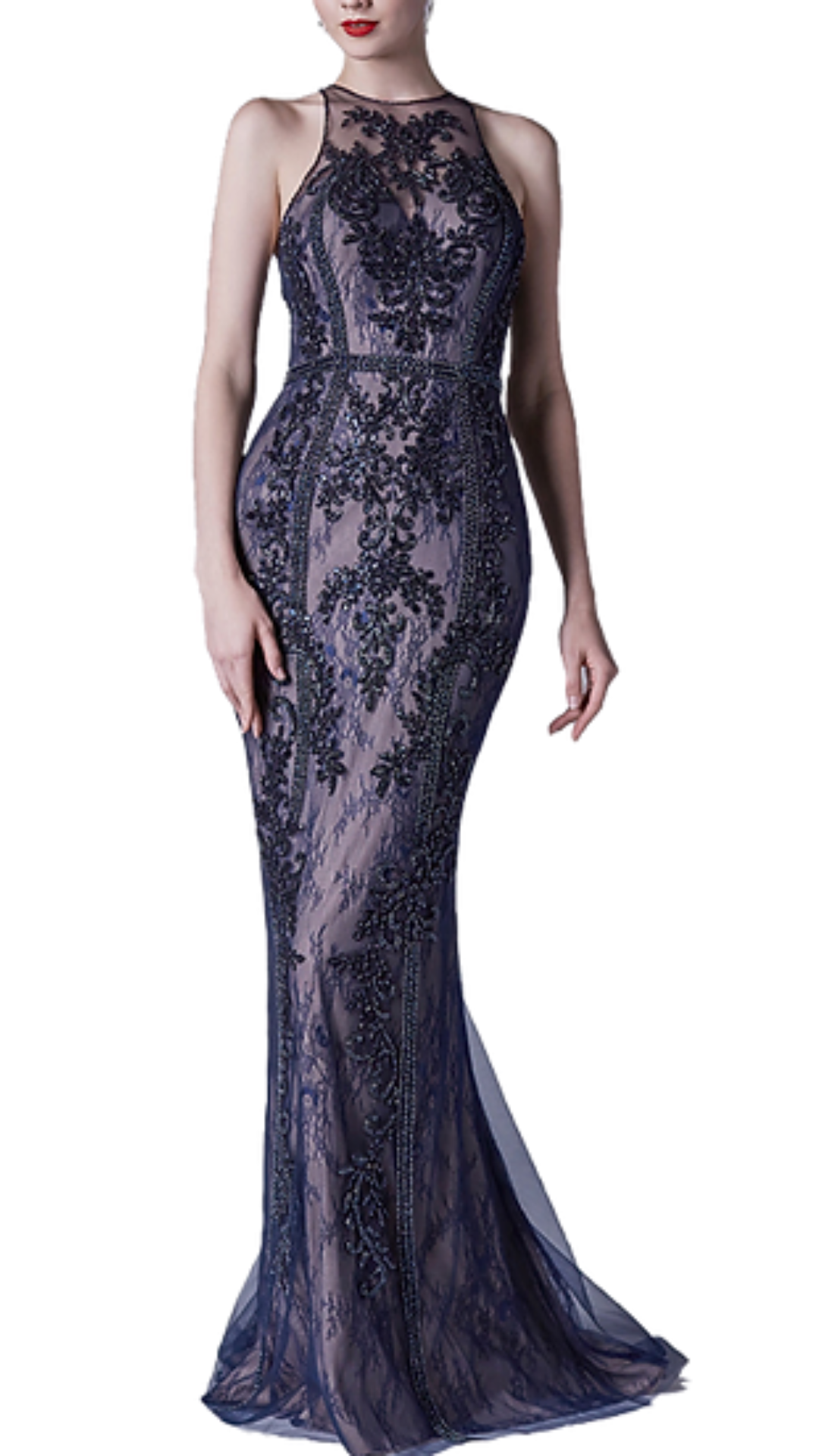 Navy beaded outlet gown