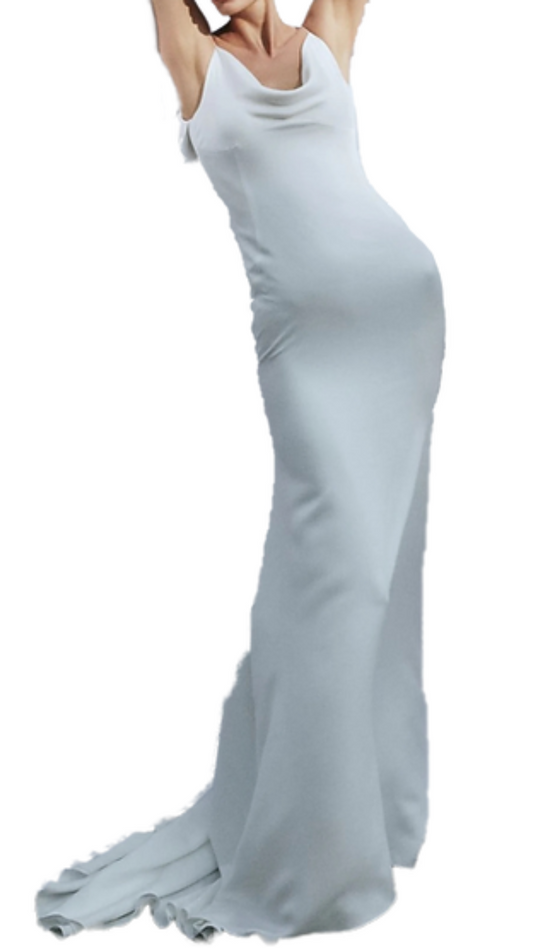 Liretta Air Cowl Drape Gown in White