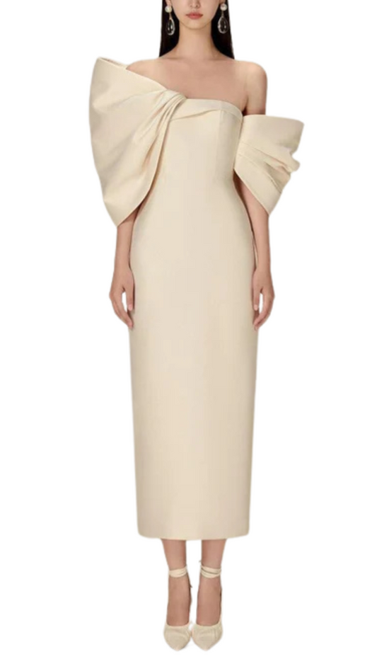 Style Lease Nude Big Bow Dress