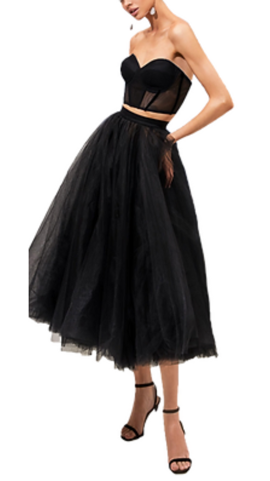 Milla Andrea Corset Two-Piece Dress in Black