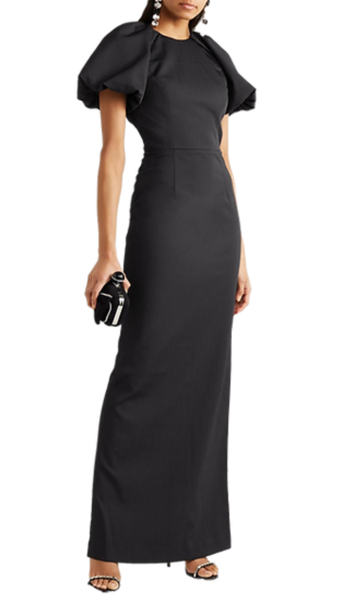 Rebecca Vallance Winslow Puff Sleeve Gown in Black