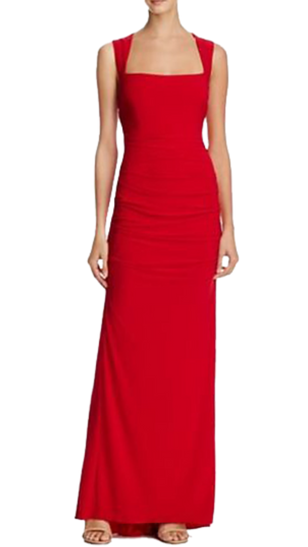 Adrianna Papell Riley Open Back Jersey Gown in Red