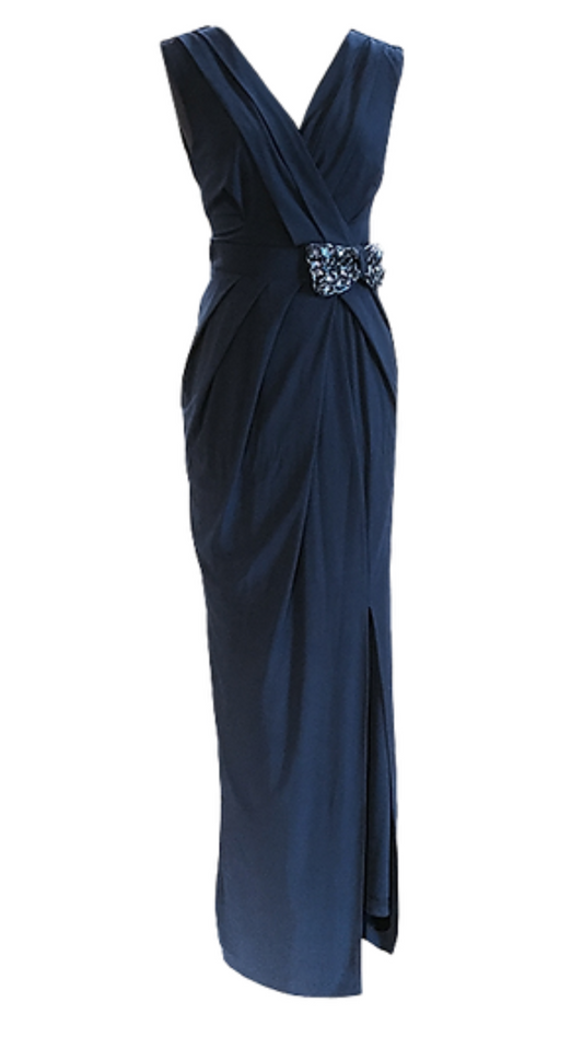 Coast Claudia Bow Wrap Gown in Midnight