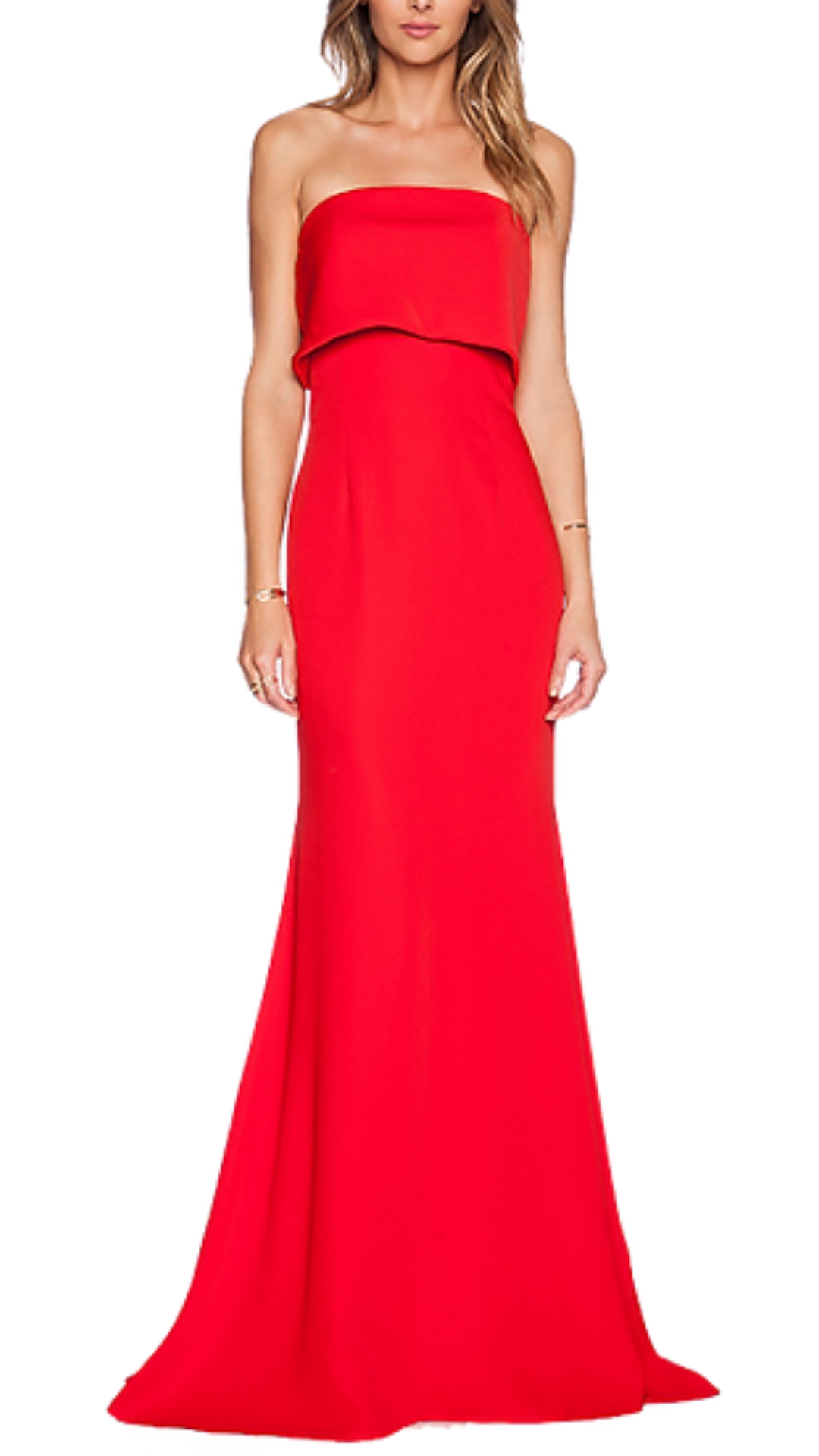 Jarlo London Grace Layered Bustier Gown in Red