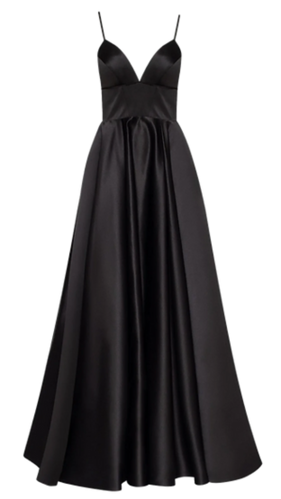 Milla Wendy Spaghetti Strap Gown in Black