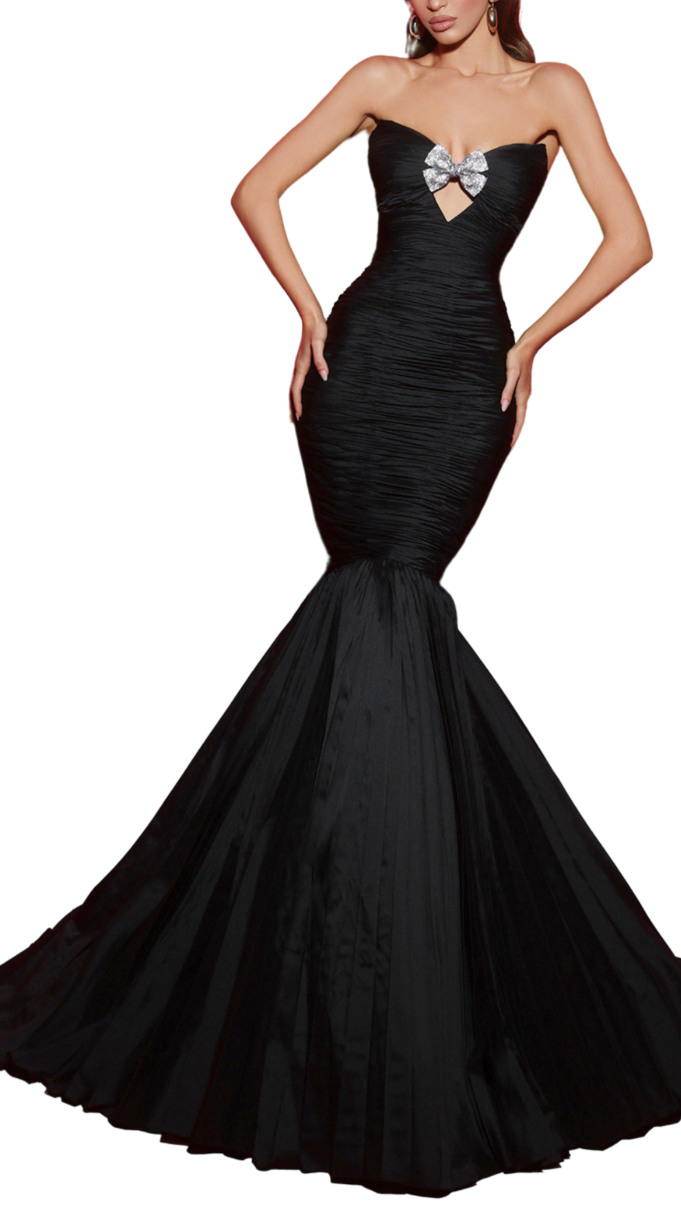 Tarik Ediz Alycee Bow Gown in Black