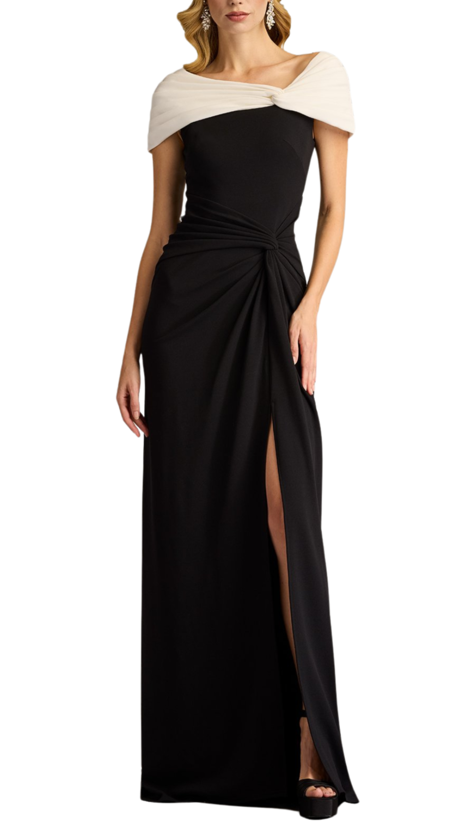 Tadashi Shoji Perkins Asymmetric Draped Gown