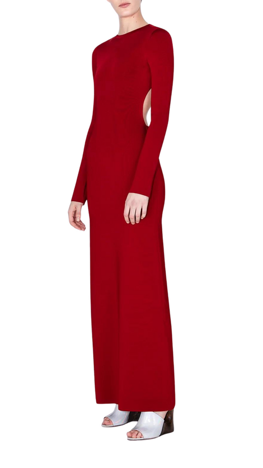 Galvan Vega knit long sleeve Dress in Rouge