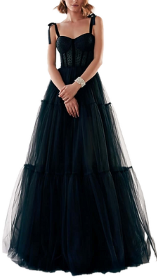 Milla Molly Corset Tulle Gown in Black