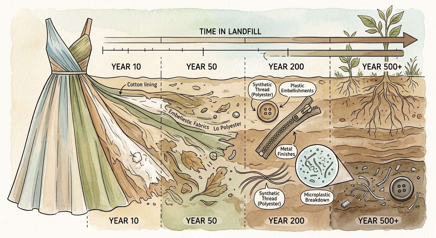 How Long Does a Designer Dress Actually Last in Landfill? - Illustration 1